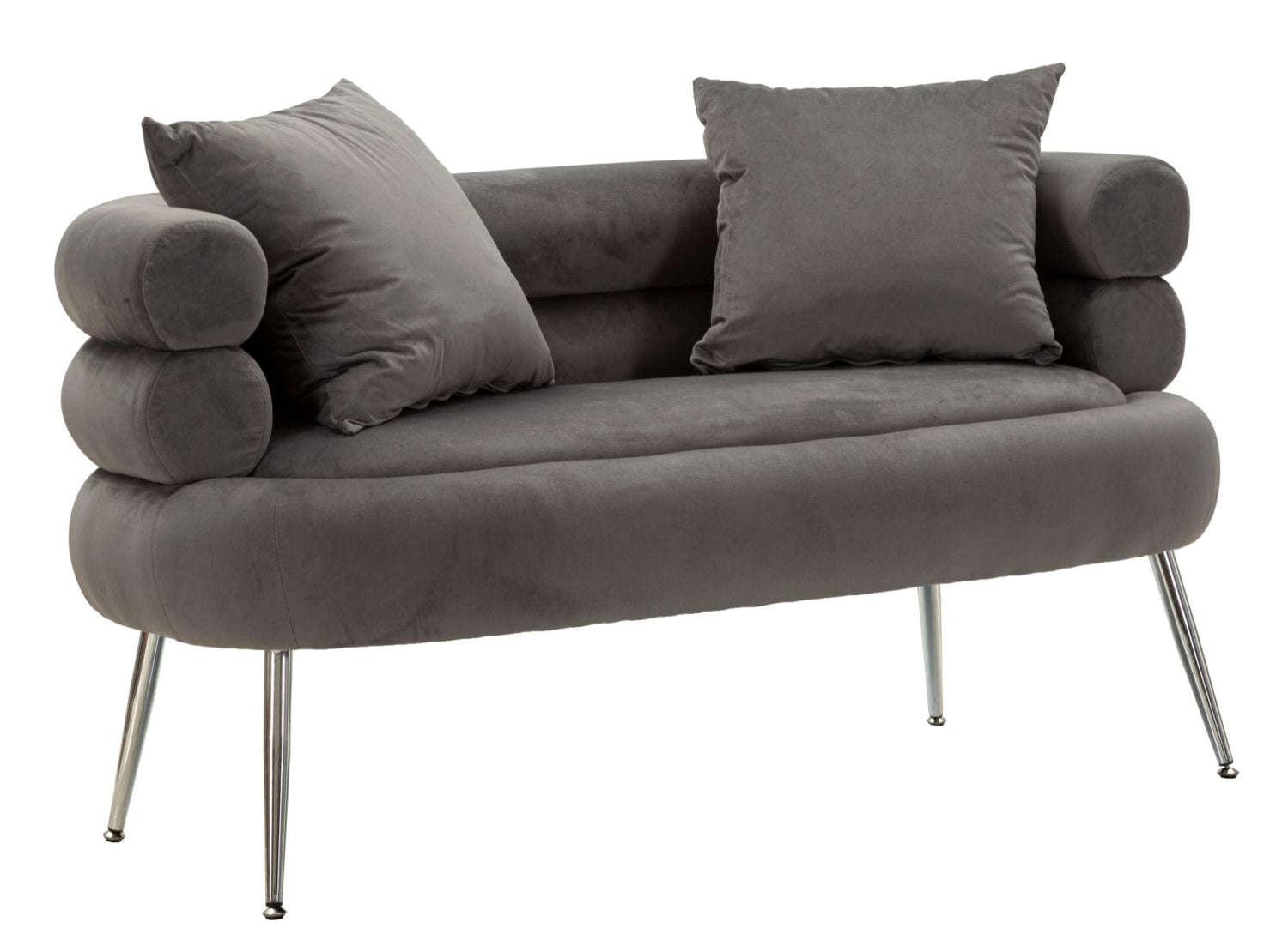 Mauro Ferretti Silvery Sofa 2 plaatsen in metaal en fluweel