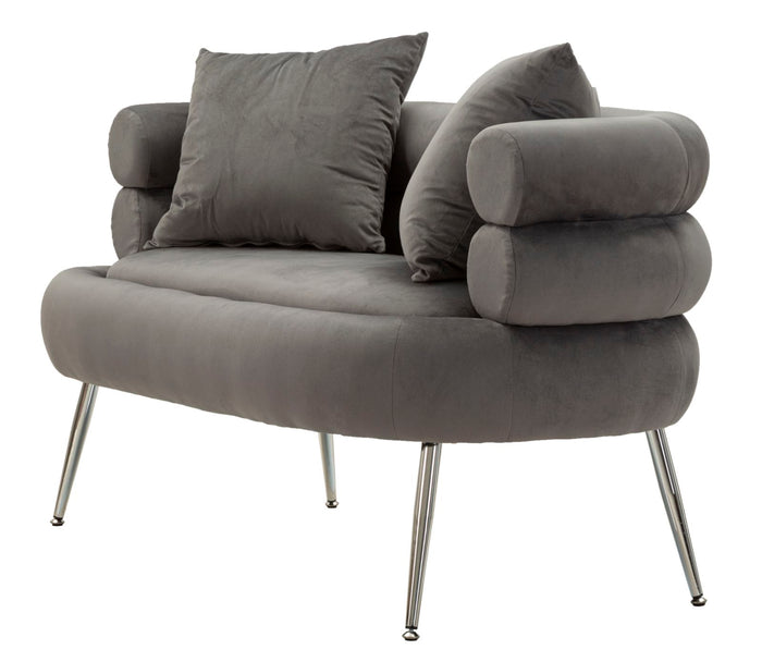 Mauro Ferretti Silvery Sofa 2 plaatsen in metaal en fluweel