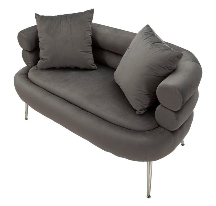 Mauro Ferretti Silvery Sofa 2 plaatsen in metaal en fluweel
