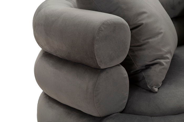 Mauro Ferretti Silvery Sofa 2 plaatsen in metaal en fluweel