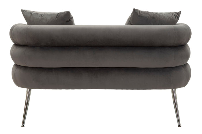 Mauro Ferretti Silvery Sofa 2 plaatsen in metaal en fluweel