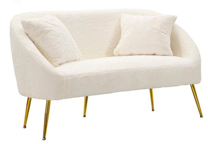 Mauro Ferretti Soffy Sofa 2 stoelen in metaal en witte stof
