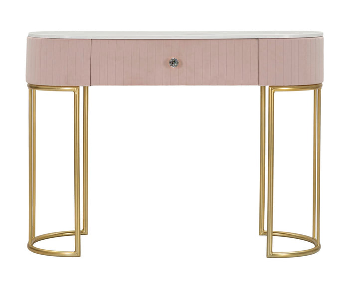 Mauro Ferretti Montpellier Console in metalen stof hout goud wit roze