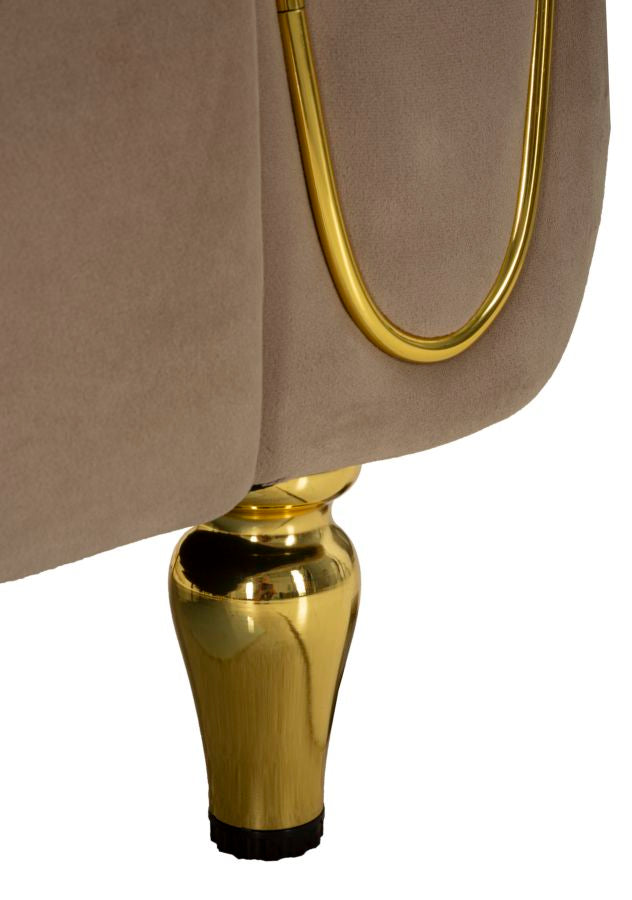 Mauro Ferretti Alma Sofa 2 plaatsen in metaal en fluwelen tortora