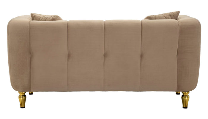 Mauro Ferretti Alma Sofa 2 plaatsen in metaal en fluwelen tortora