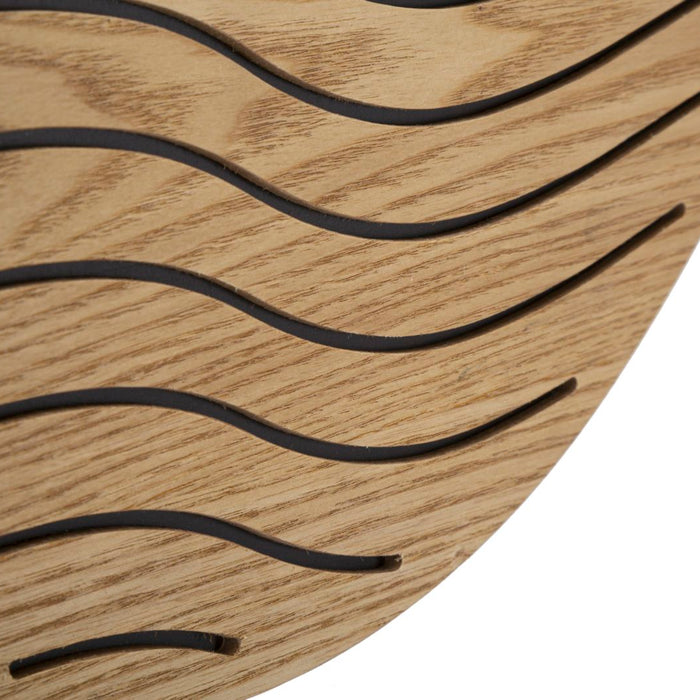 Mauro Ferretti Lines Ronde wandspiegel in bruin hout met golven