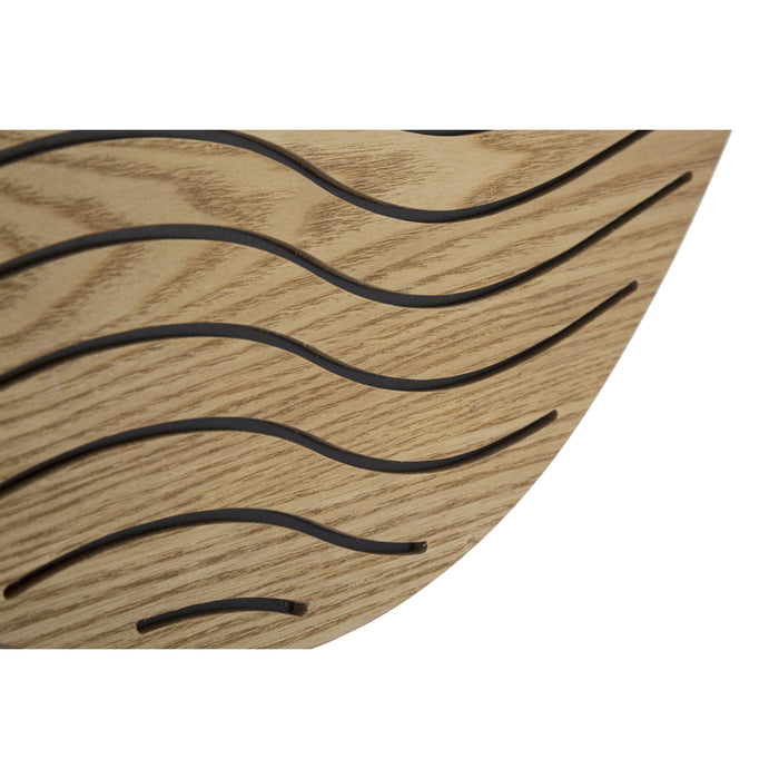 Mauro Ferretti Lines Ronde wandspiegel in bruin hout met golven