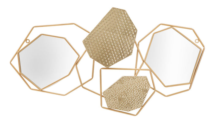 Mauro Ferretti Stone Geometrische wandspiegel in goud metaal
