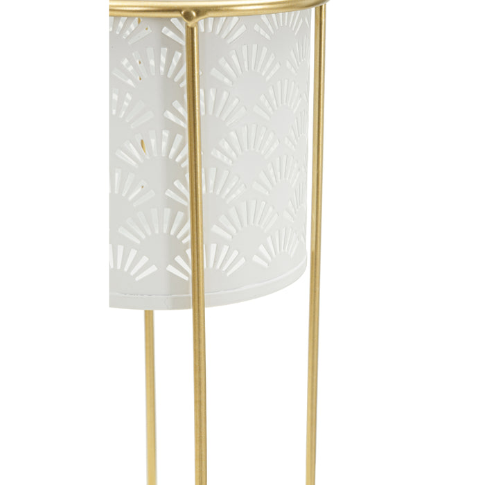 Mauro Ferretti Whity Set van 2 wit metalen vaashouders