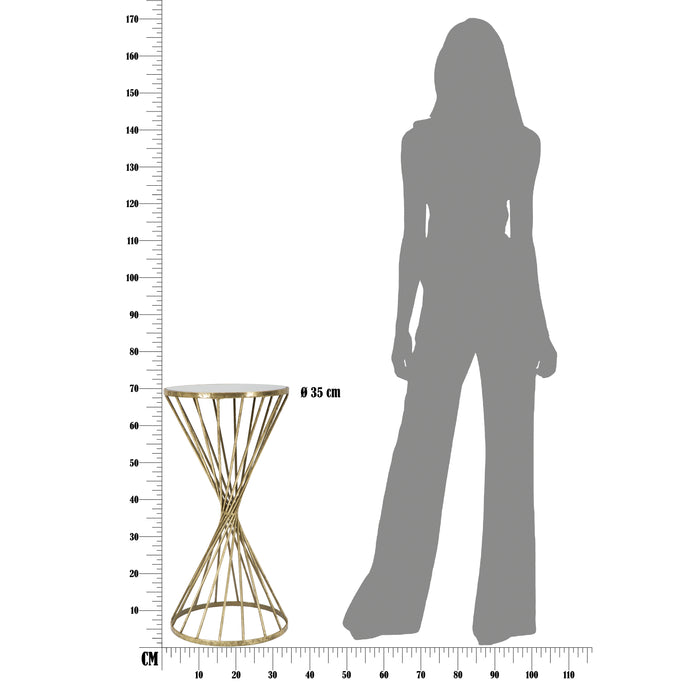 Mauro Ferretti Hypnos Tafel in goud metaal met spiegel