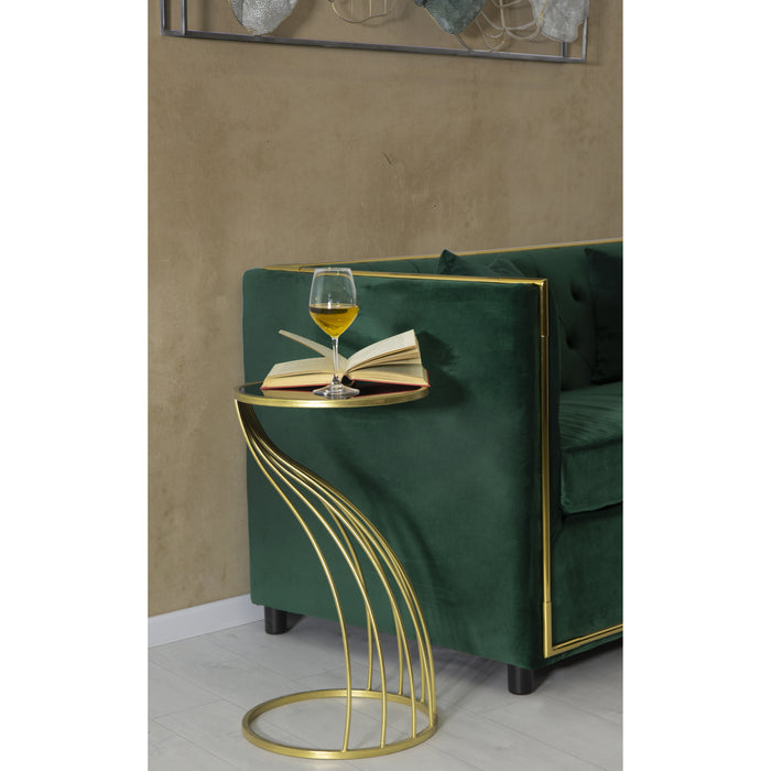 Mauro Ferretti Flush  Ronde tafel in goud metaal met zwart blad