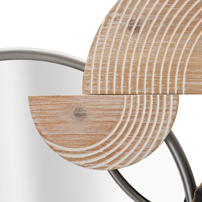 Mauro Ferretti Abstract Wandspiegel in metaal en hout veelkleurig