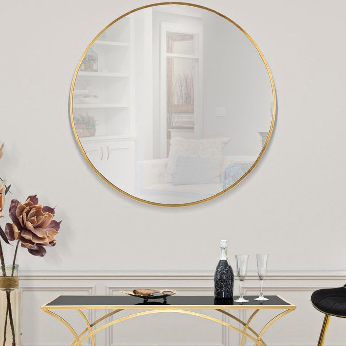 Mauro Ferretti Elegant Wandspiegel met minimaal frame in goud metaal