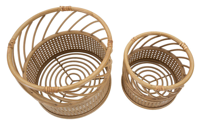 Mauro Ferretti Panama Set van 2 ronde vaashouders in bruin metaal