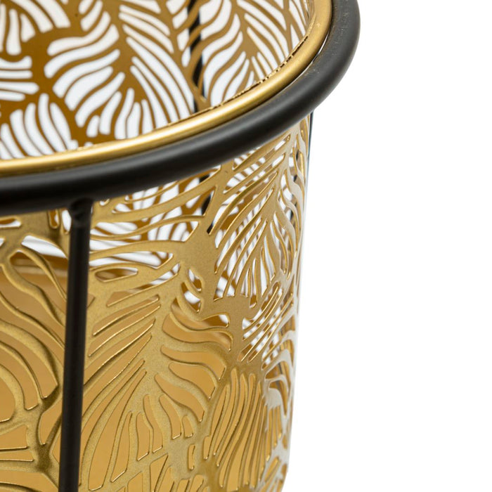 Mauro Ferretti Leavy Set van 2 pothouders in goud en zwart metaal