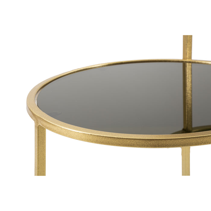 Mauro Ferretti Levels Tafel met 2 metalen toppen en goudglas