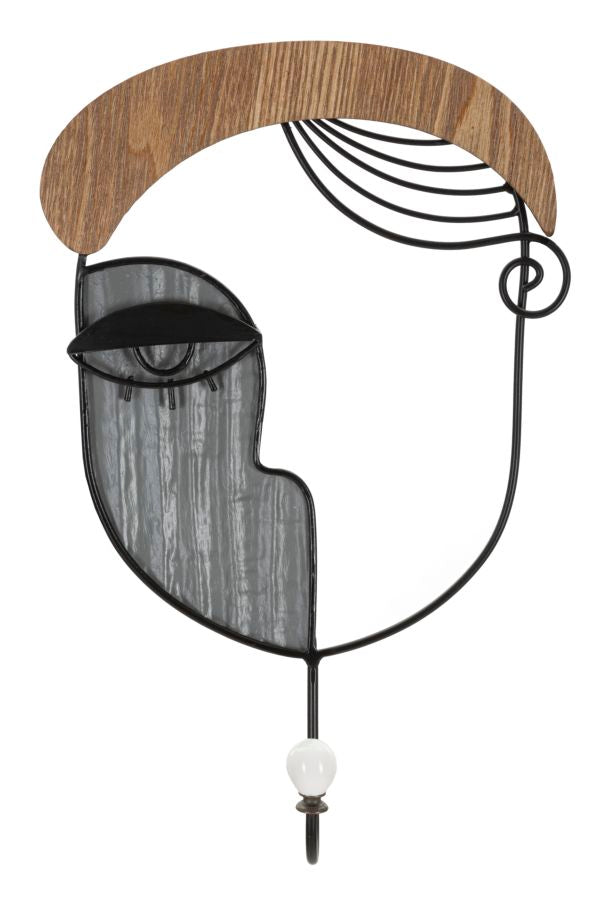 Mauro Ferretti Picassy Wandkapstok in metaal en zwart hout