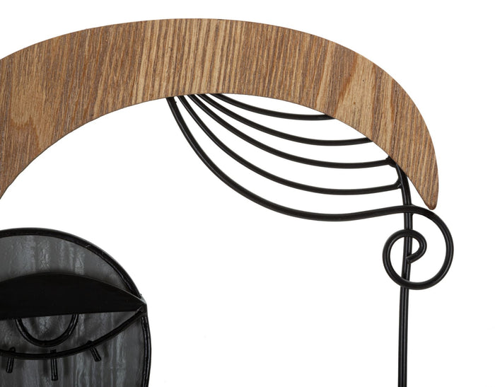 Mauro Ferretti Picassy Wandkapstok in metaal en zwart hout