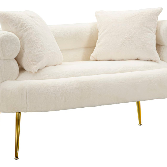Mauro Ferretti Soffy Sofa 2 stoelen in metaal en witte stof