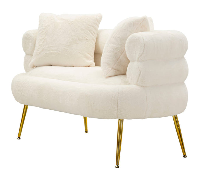 Mauro Ferretti Soffy Sofa 2 stoelen in metaal en witte stof