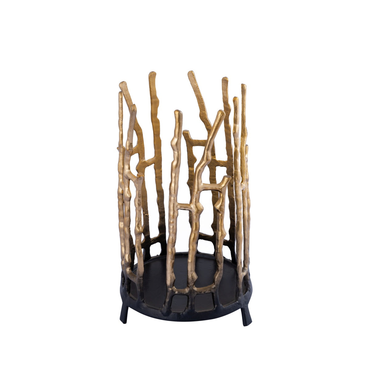 PTMD Aike Windlicht - 20x20x36 cm - Aluminium - Goud