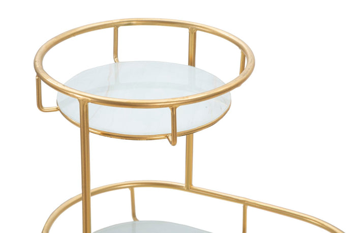 Mauro Ferretti 2 Levels Goudmetalen opbergruimte met 2 legborden