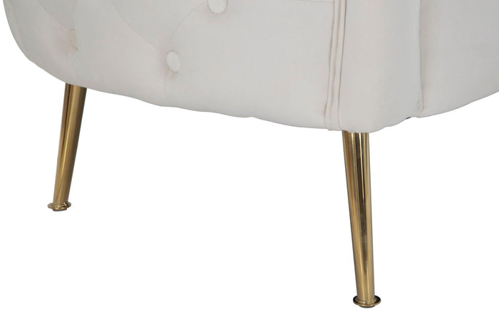 Mauro Ferretti Bucarest 2-zitsbank van beige stof met gouden poten