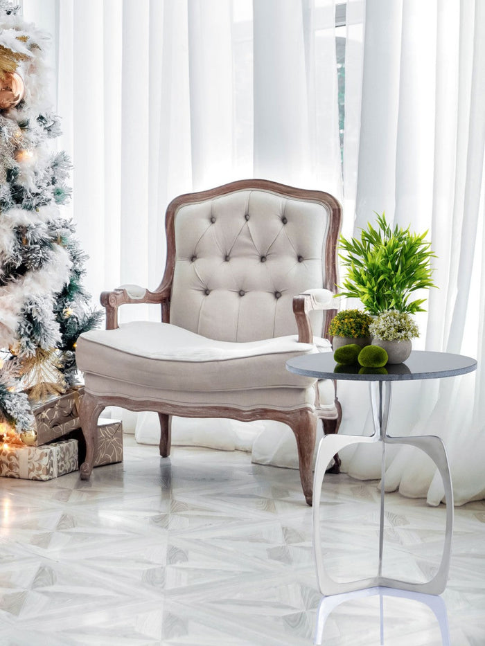 SVJ Bijzettafel - 45 x 45 x 56 cm - Marmer - Zilver