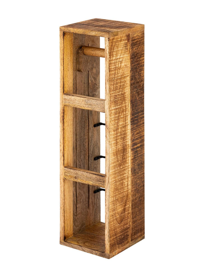 SVJ Toiletpapierhouder Rechthoekig - 17 x 17 x 65 cm - Hout - Bruin
