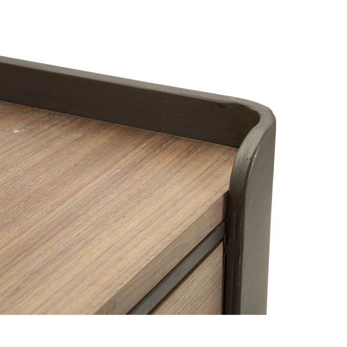 Mauro Ferretti Toronto Nachtkastje in metaal en hout bruin