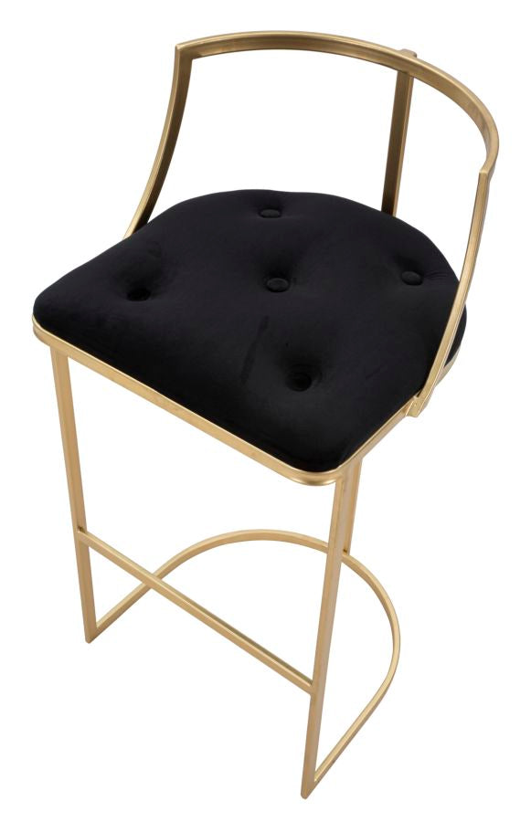 Mauro Ferretti Istanbul Barkruk in metaal en stof goud en zwart