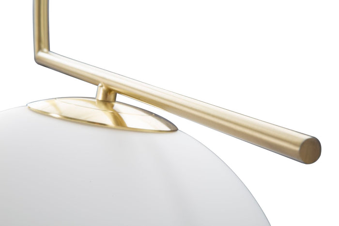 Mauro Ferretti Glamy Hanglamp in goud metaal met witte glazen bol