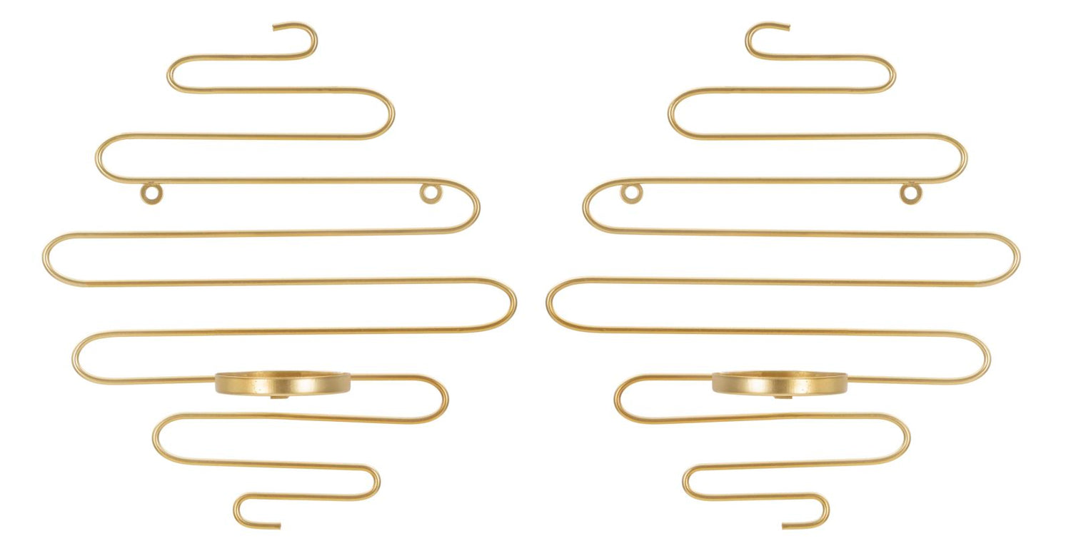 Mauro Ferretti Alid Set van 2 wandkandelaars in goud metaal