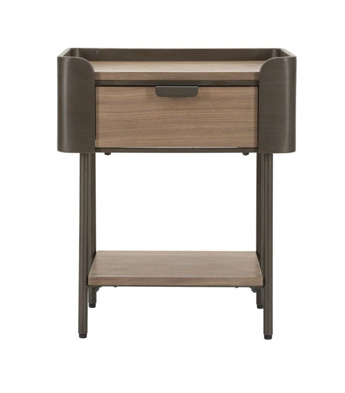 Mauro Ferretti Toronto Nachtkastje in metaal en hout bruin