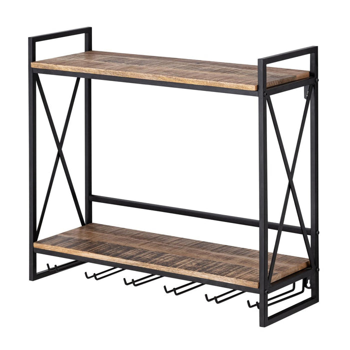 SVJ Wijnrek - 25x60x54 cm - Hout - Zwart