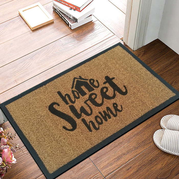 SVJ Deurmat 'Home Sweet Home' - 60x40 cm - Kokos - Bruin