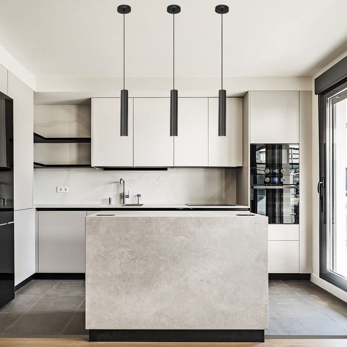 Steinhauer Hanglamp Tubel Zwart Ø 5cm Incl. GU10 4.9 Watt Dim To Warm