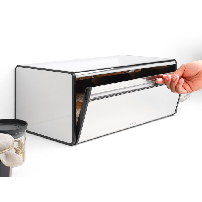 Broodtrommel met klepdeksel - Brilliant Steel