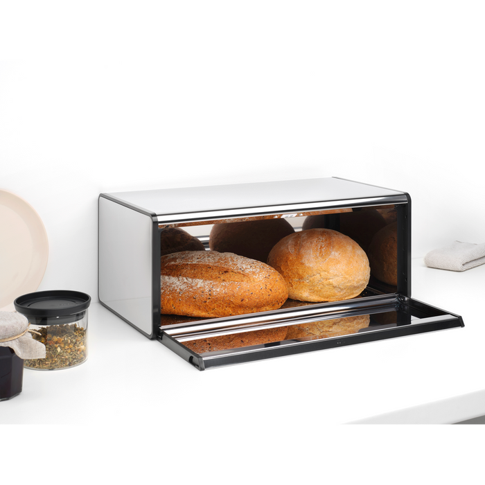 Broodtrommel met klepdeksel - Brilliant Steel