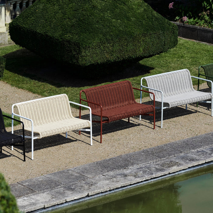 HAY Palissade Cord Tuinbank 2,5-zits met Armleuning - Lichtgrijs