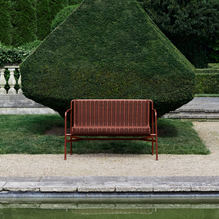 HAY Palissade Cord Tuinbank 2,5-zits met Armleuning - Iron Red