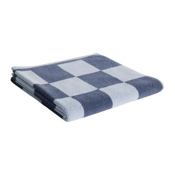 HAY Check Handdoek - Staal Blauw