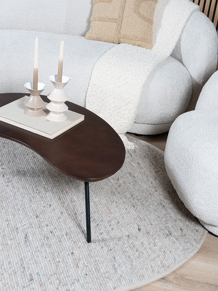 Veer Carpets - Vloerkleed Scott Donker Beige Rond ø200 cm