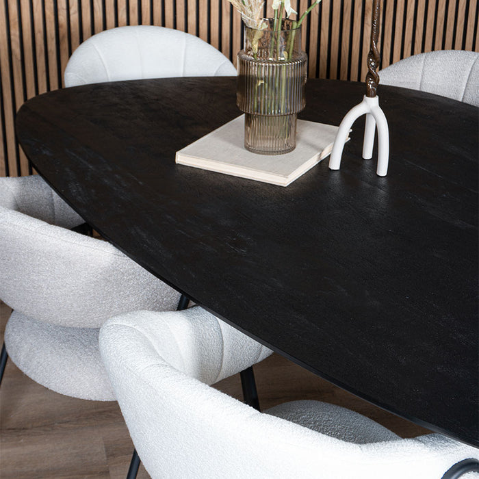 Home67 - Eettafel Tinus Zwart - Kiezelvormig 240 cm