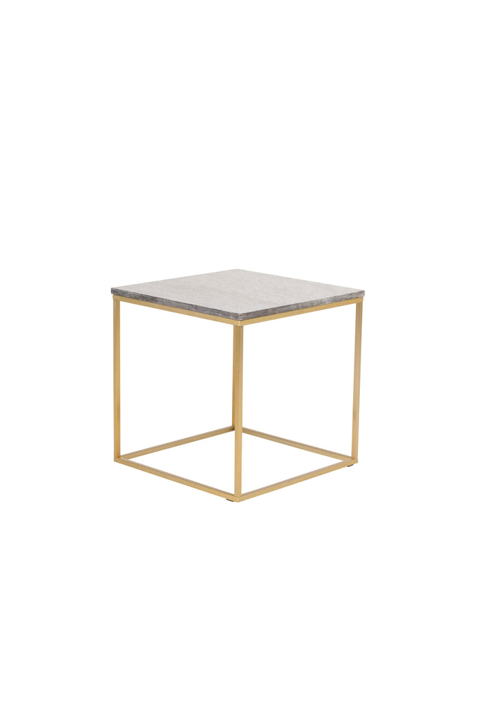 Fjôrd - Sidetable Grijs|Goud 50cm - Marmer - Estelle
