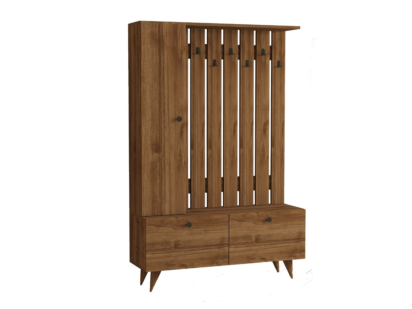 Giga Meubel - Garderobemeubel Walnoot Hout - 112x35x170cm - Lala