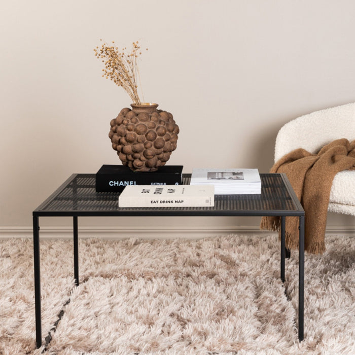 Fjôrd - Salontafel Zwart 80cm - Staal - Netz