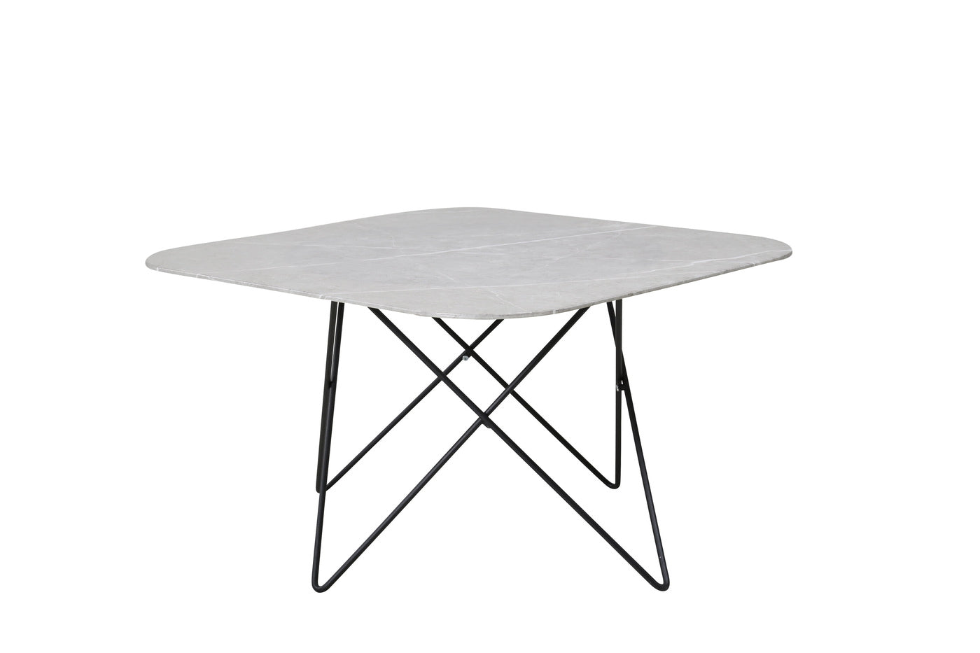 Fjôrd - Salontafel Grijs Marmerlook 80cm - Glas - Tristar