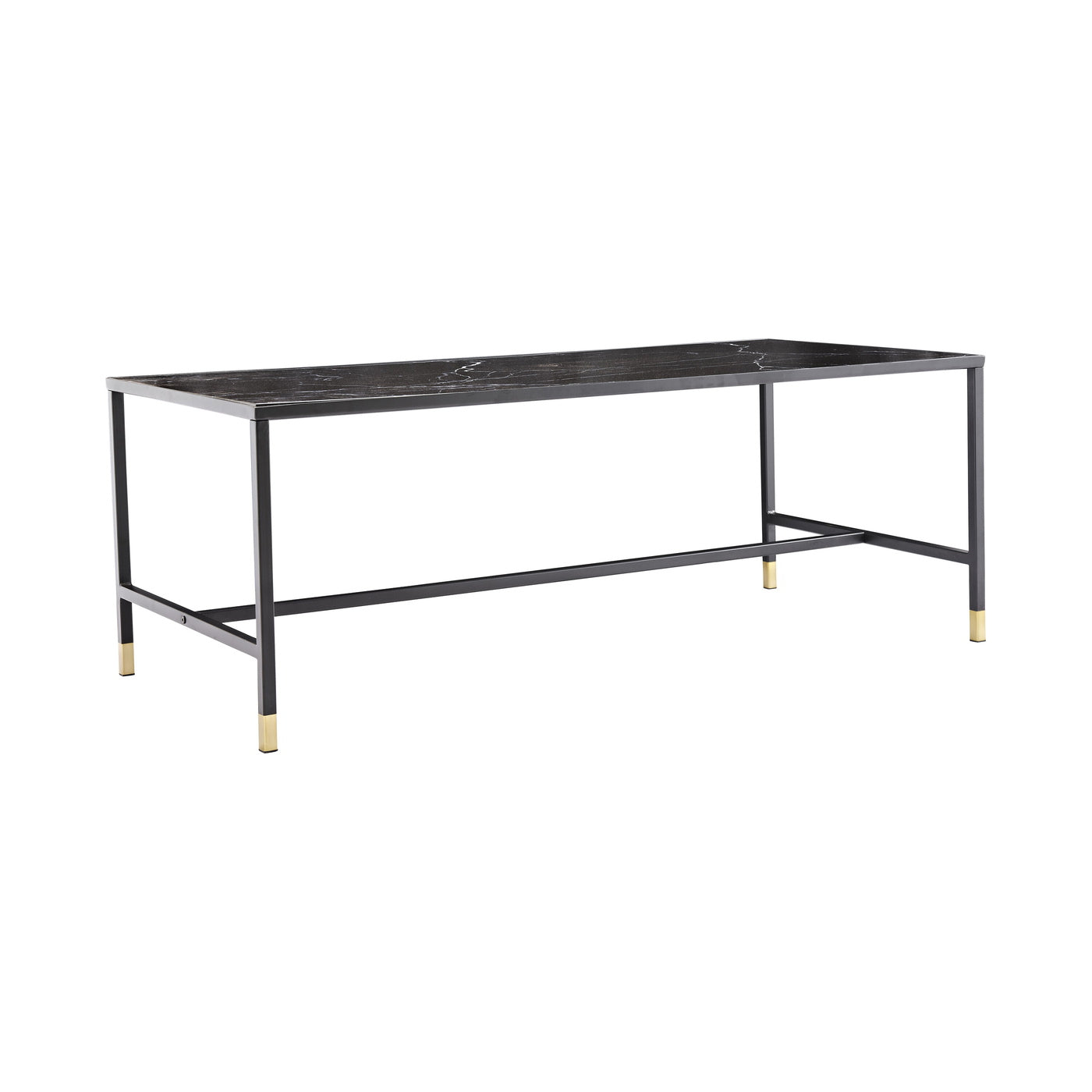 Fjôrd - Salontafel Zwart Goud 130cm - Glas - Dipp