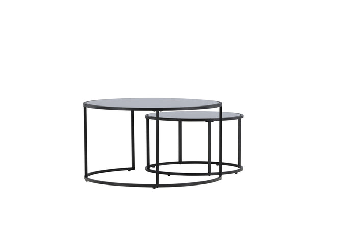 Fjôrd - Salontafel Zwart Ø79,5 + Ø59,5cm - Glas - Twin